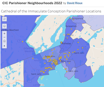 CIC Parishioner neighbourhoods based on envelope postal codes